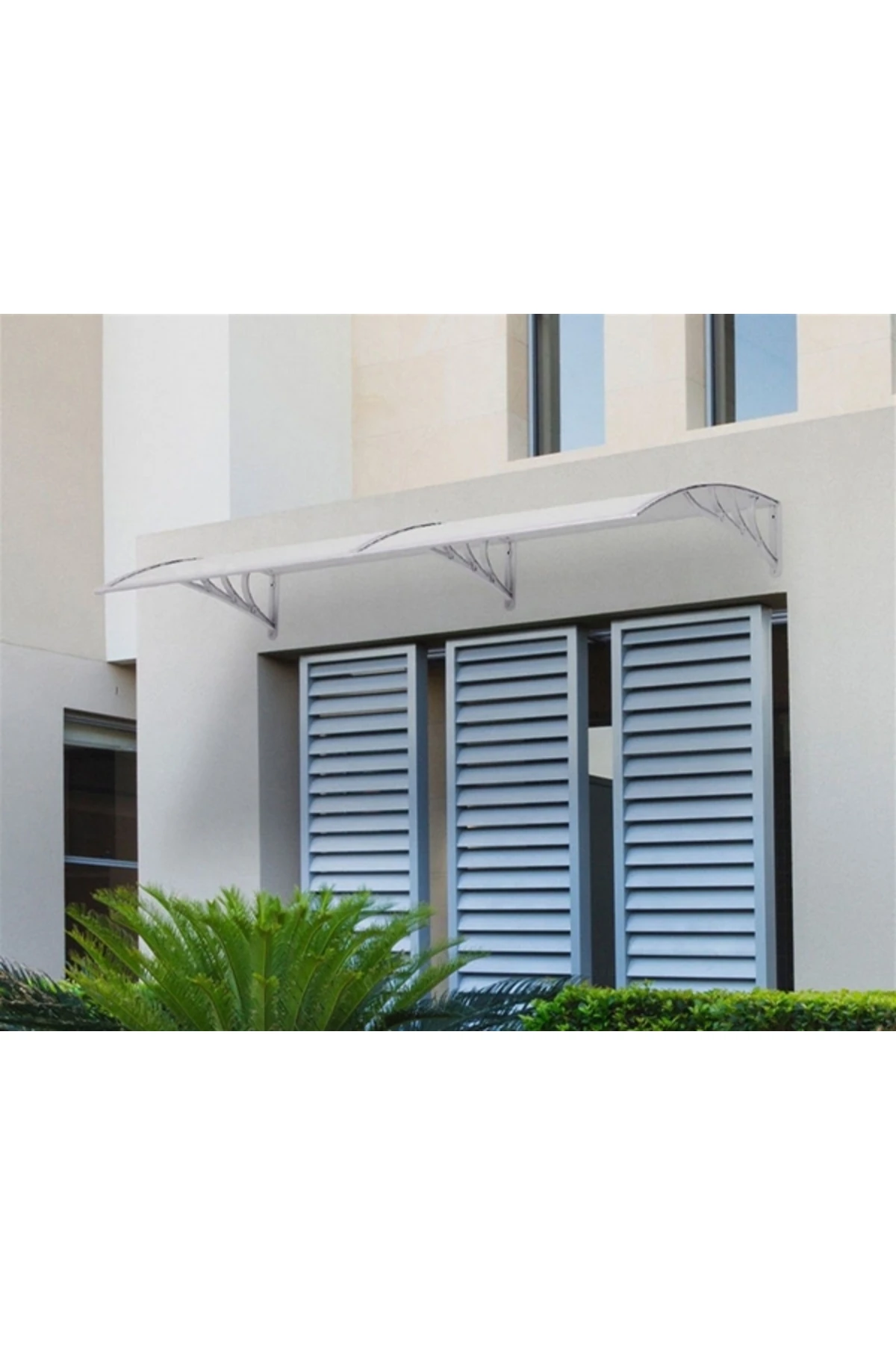 Kapı Pencere Üstü Pratik Sundurma 200 X 100 cm Gri