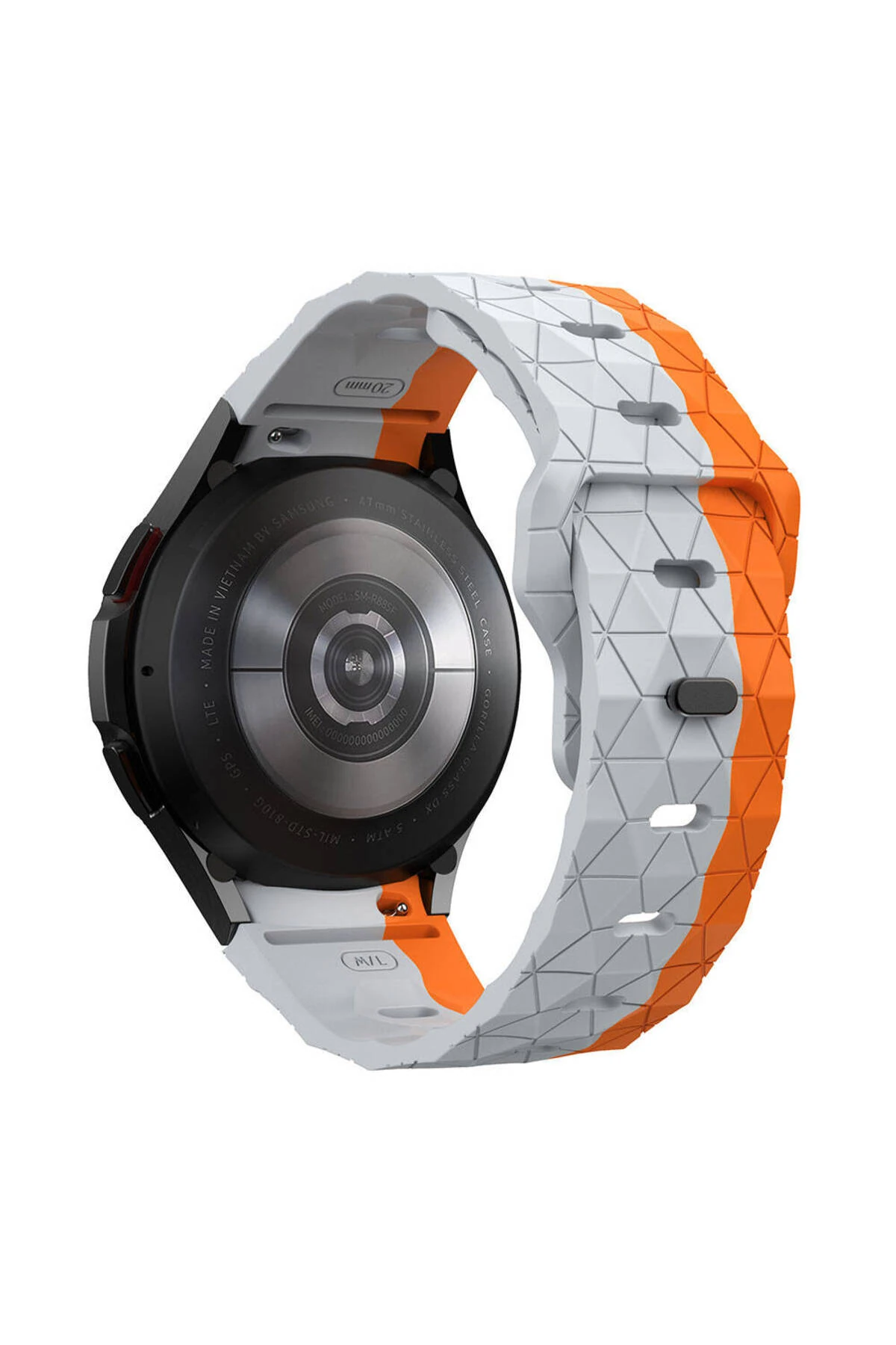 Samsung Galaxy Watch 3 46mm Kordon Kayış Prizma Desen Silikon KRD-116