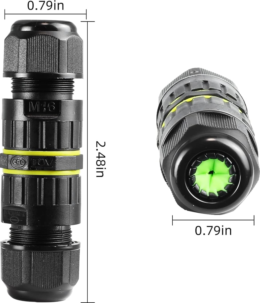 Adet IP68 Su Geçirmez 2 Yollu 3 Çekirdekli Bağlantı Kutusu Elektrik Kablosu Konnektörü M16 Kablo Aralığı (3,5-10 Mm), Açık Hava Onarım Kabloları (Yurt Dışından)