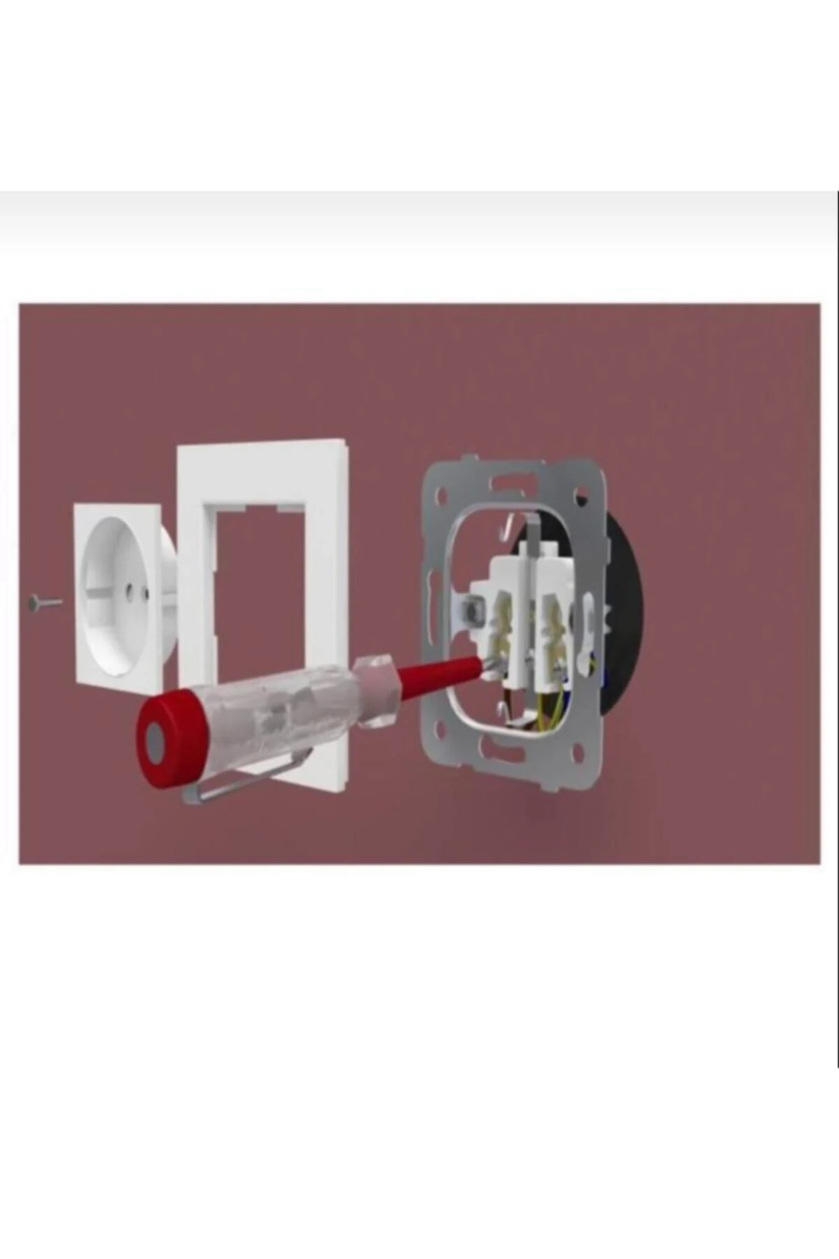 Beyaz Karre Topraklı Priz