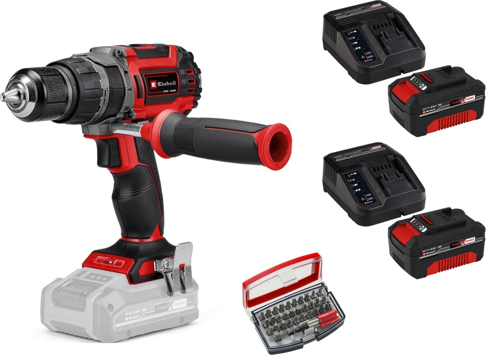 EİNHELL Tp-Cd 18/60 Li-I Bl Solo Darbeli Akülü Vidalama + 2 x 4 Ah Akü ve 32 Parça Bits Uç Seti