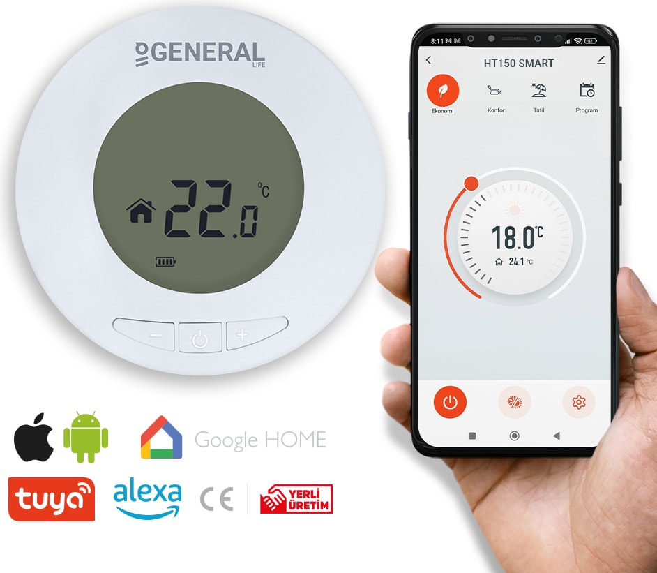 HT150 Smart Kablosuz Akıllı Oda Termostatı