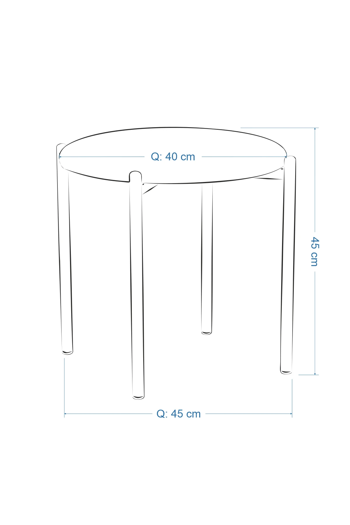 Nil Siyah Metal Ayak Deri İstiflenebilir Mutfak-Balkon Taburesi (4 Adet)