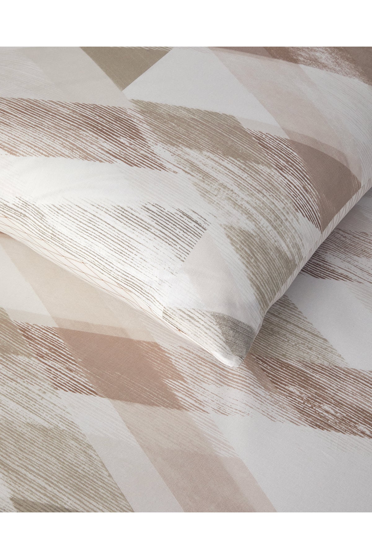 Modern Argyle Çift Taraflı Pamuk Tek Kişilik Nevresim Takımı 160x220 cm Bej