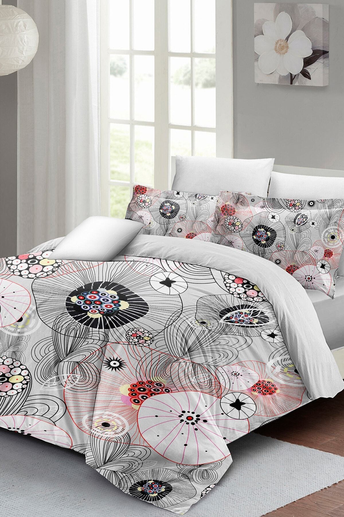 Kıng Sıze Grey Energy Luxury Çift Kişilik Pamuk Saten Nevresim Takımı 220x240cm