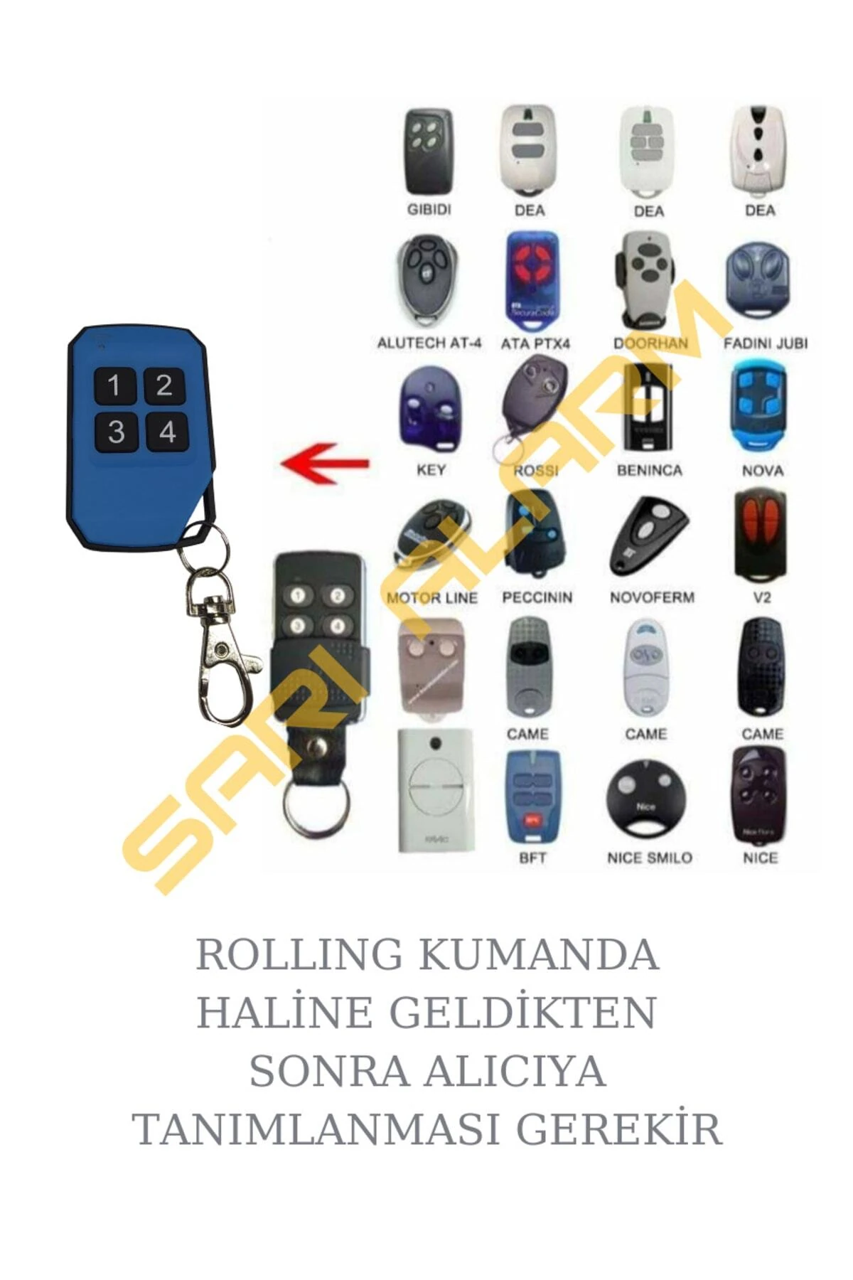 Rolling ( Nice - Bft - Hiland - Elero Vb ) Olabilen Akıllı Kumanda - Soft Gövde -
