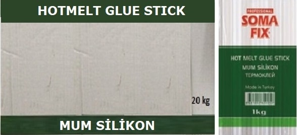 Şeffaf 20 kg 7.4X300 mm Ince Mum Silikon Sıcak Çubuk Yapıştırıcı
