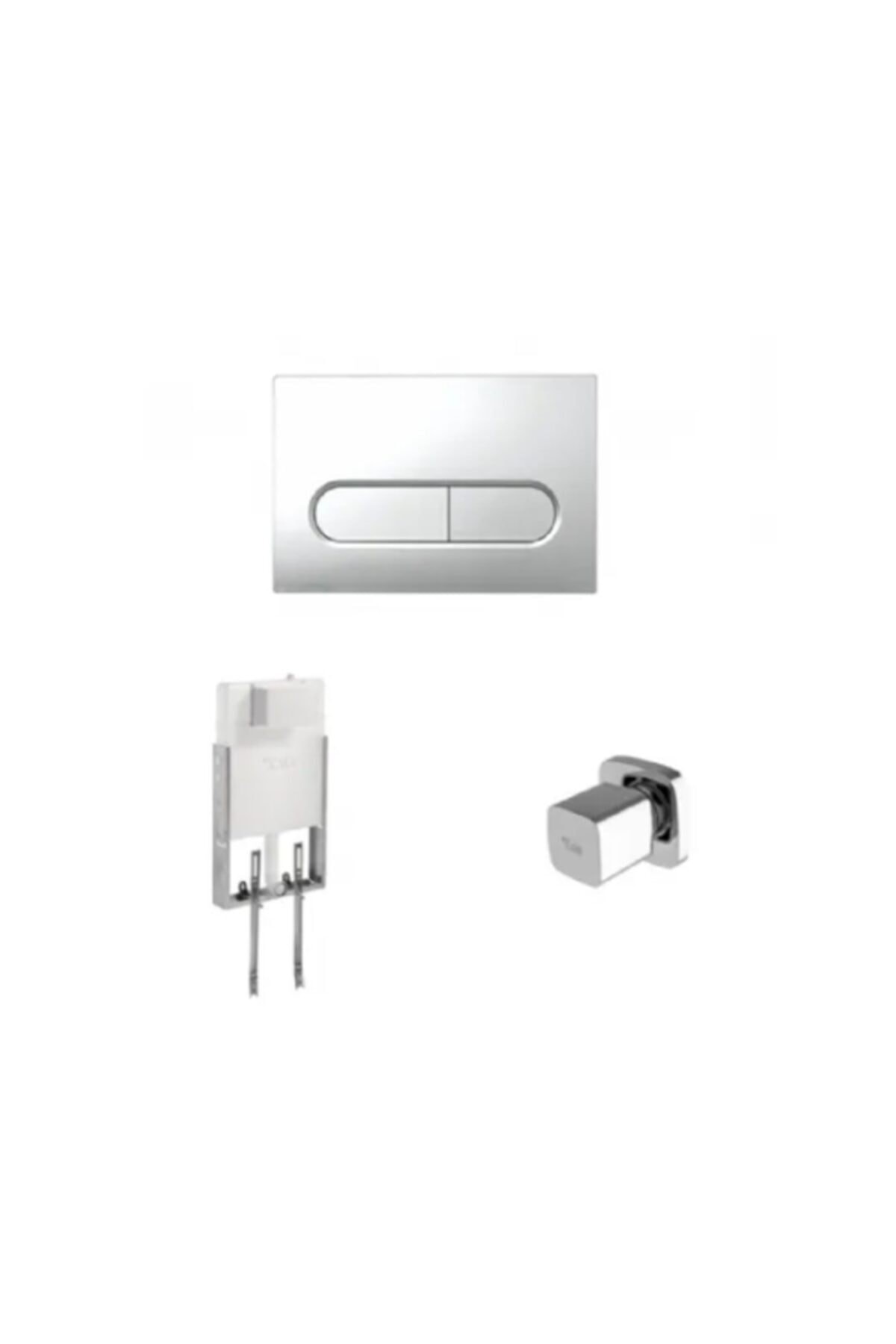 Versus Gömme Rezervuar Seti Parlak Krom Capsule Panel + V200 Stop Valf