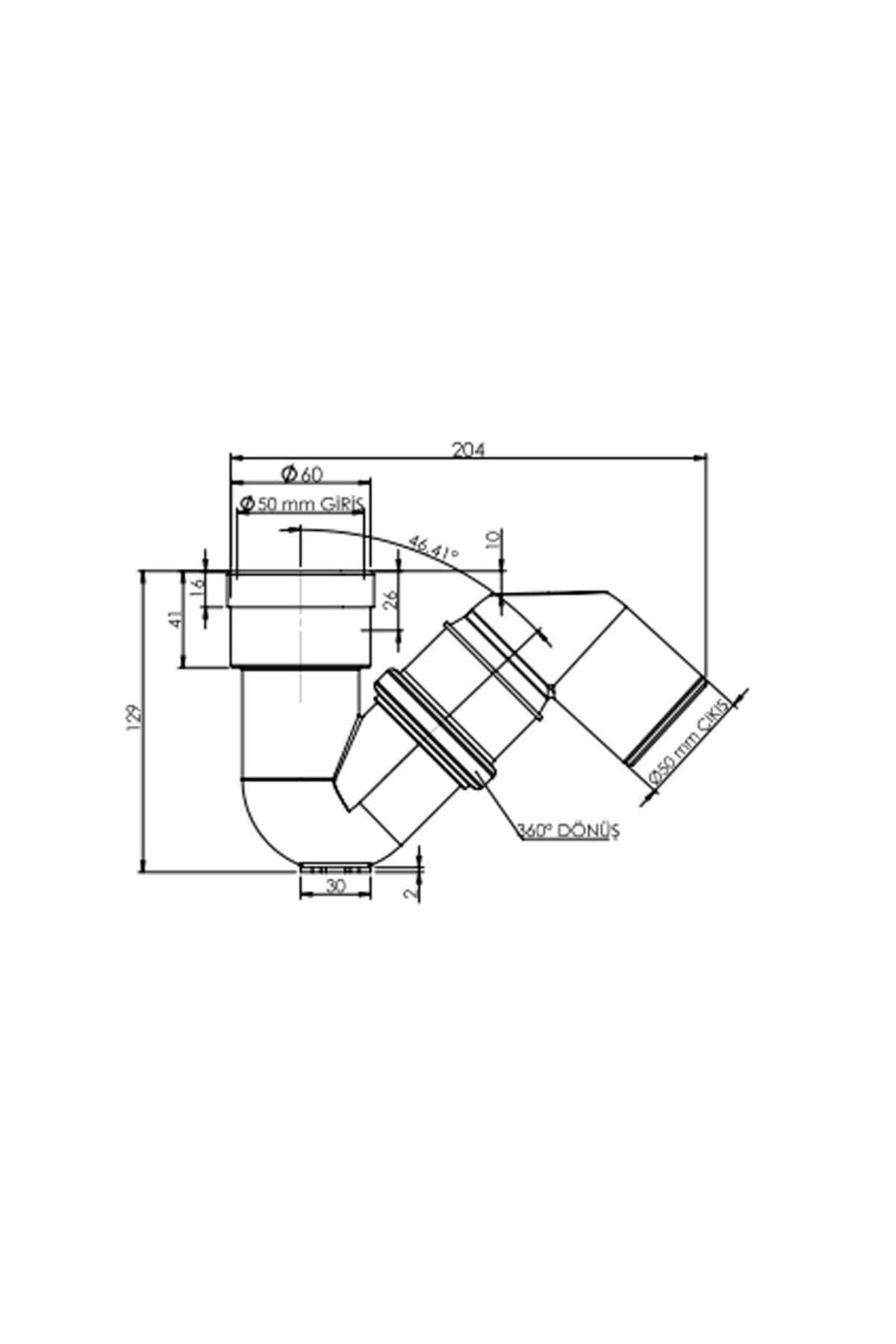 Yt85 pvc Es sifonu 50mm Pis su gideri koku engelleyici