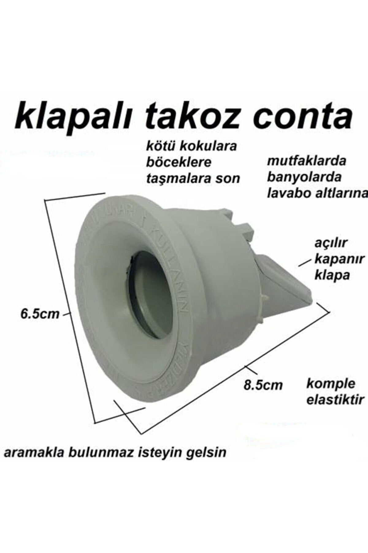Lavabo Koku Giderici Çek Valfli Lavabo Gider Adaptör Conta Ø50 Evye Koku Önleyici