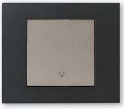 Grano Metalik Light Anahtar Antrasit + Siyah Çerçeve