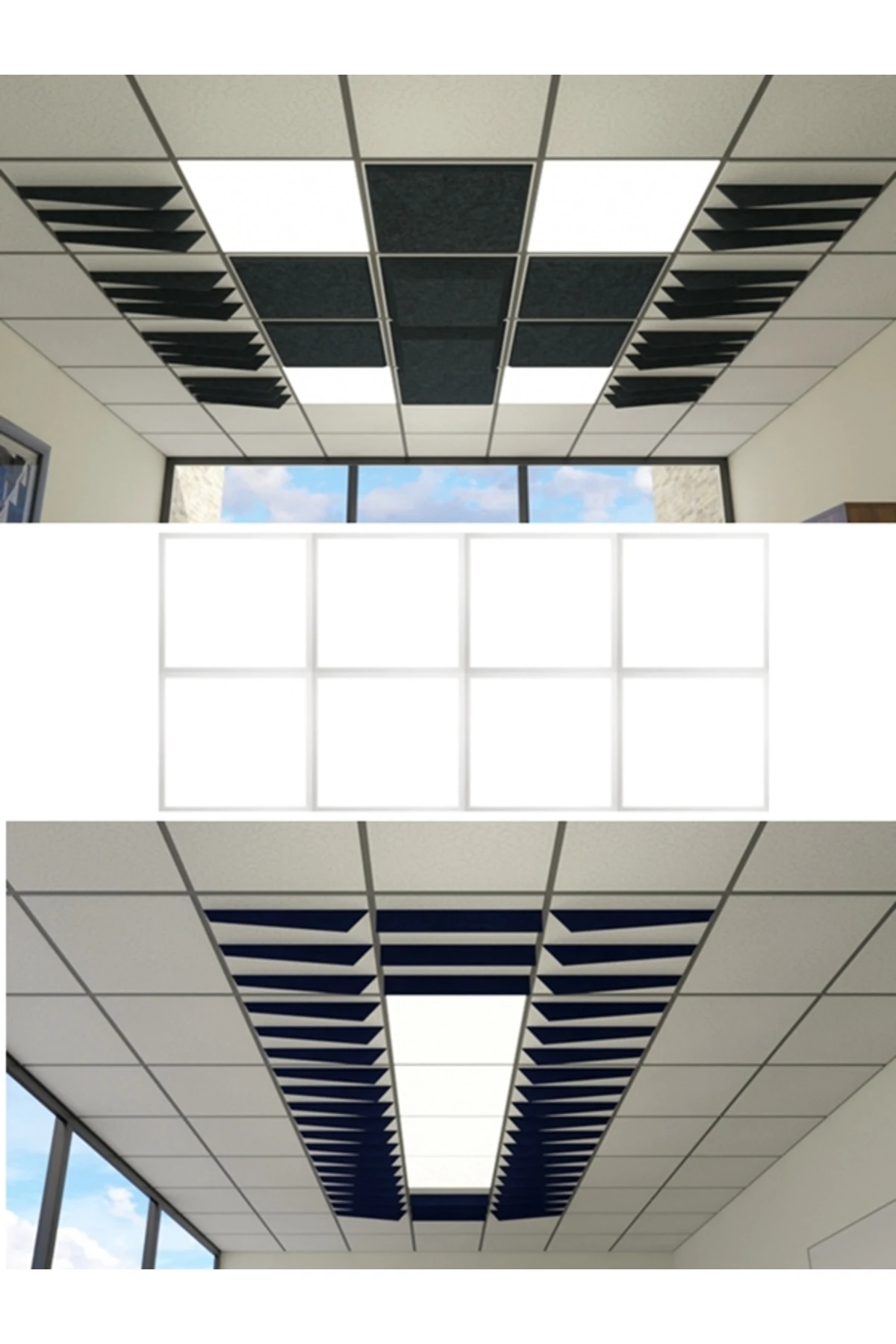 9'lu 60x60 Led Panel, Yeni Moda Tavan Aydınlatma, T24 Asma Tavanlar Için Gurup Led Aydınlatma Panel