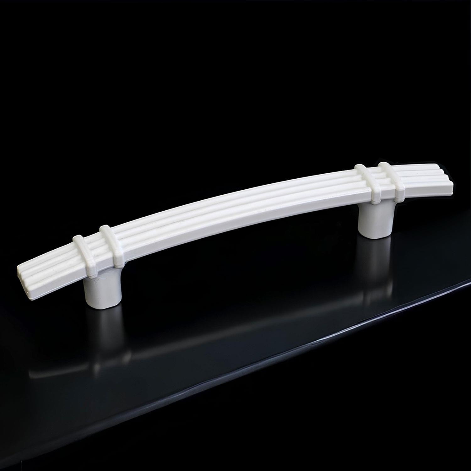 Alparslan 96 mm Kulp Sert Plastik Beyaz Çekmece Mobilya Mutfak Dolap Kulbu 10 Adet