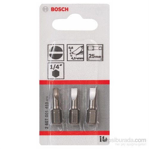 BOSCH - 3'Lü Paket - Ekstra Sert Seri Vidalama Ucu - S 0,6X4,5, 25 Mm