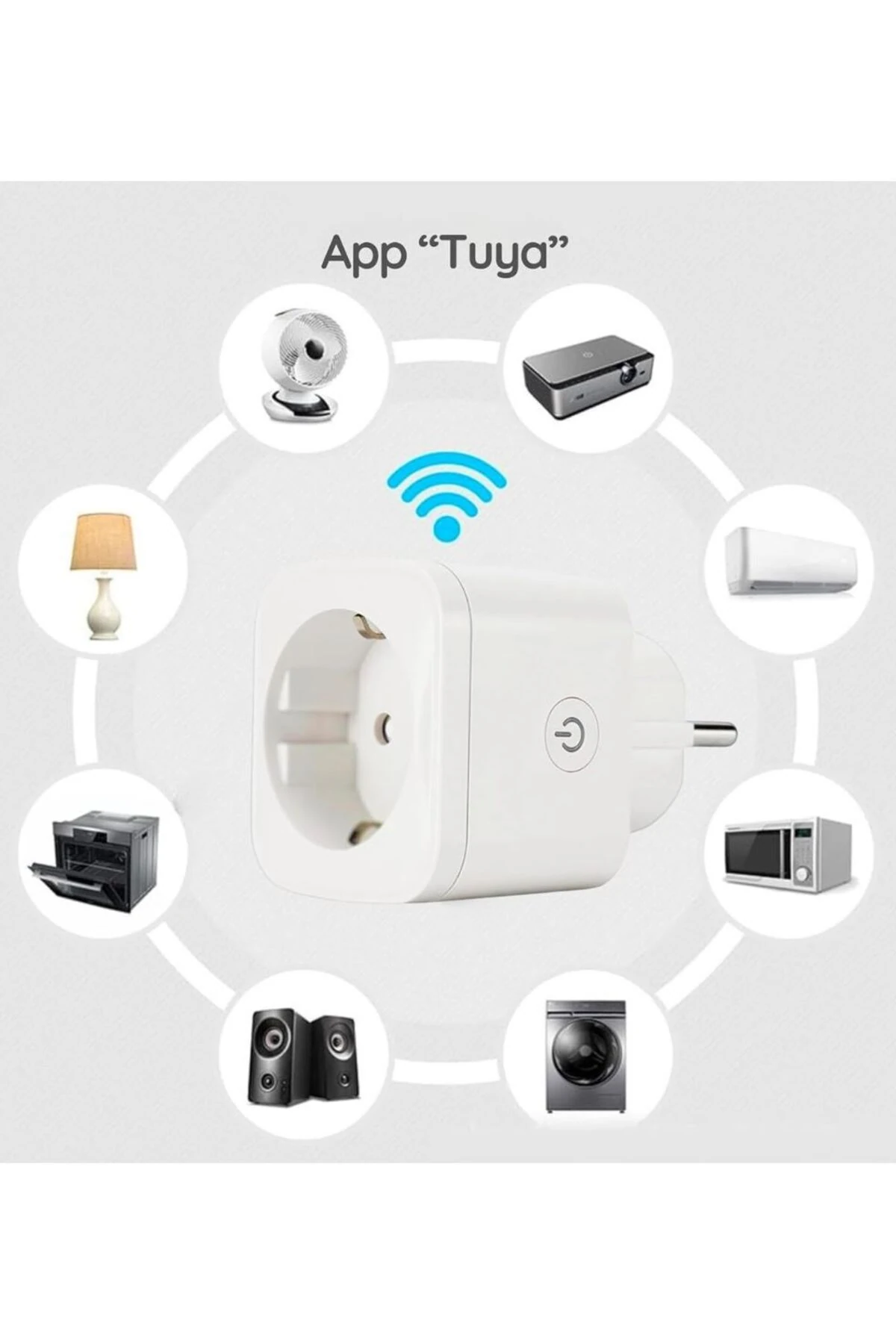 Akıllı Priz  TUYA Destekli Akım Korumalı Enerji Tüketim Takip 3 Prizİ (TELEFONLA UZAKTAN KONTROLLÜ)