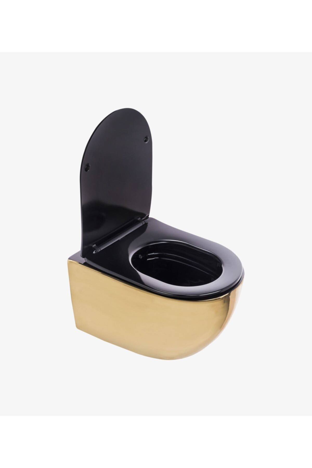 Pure Parlak Gold Sıyah Kanalsız Asma Klozet Wh-785+soft Kapak