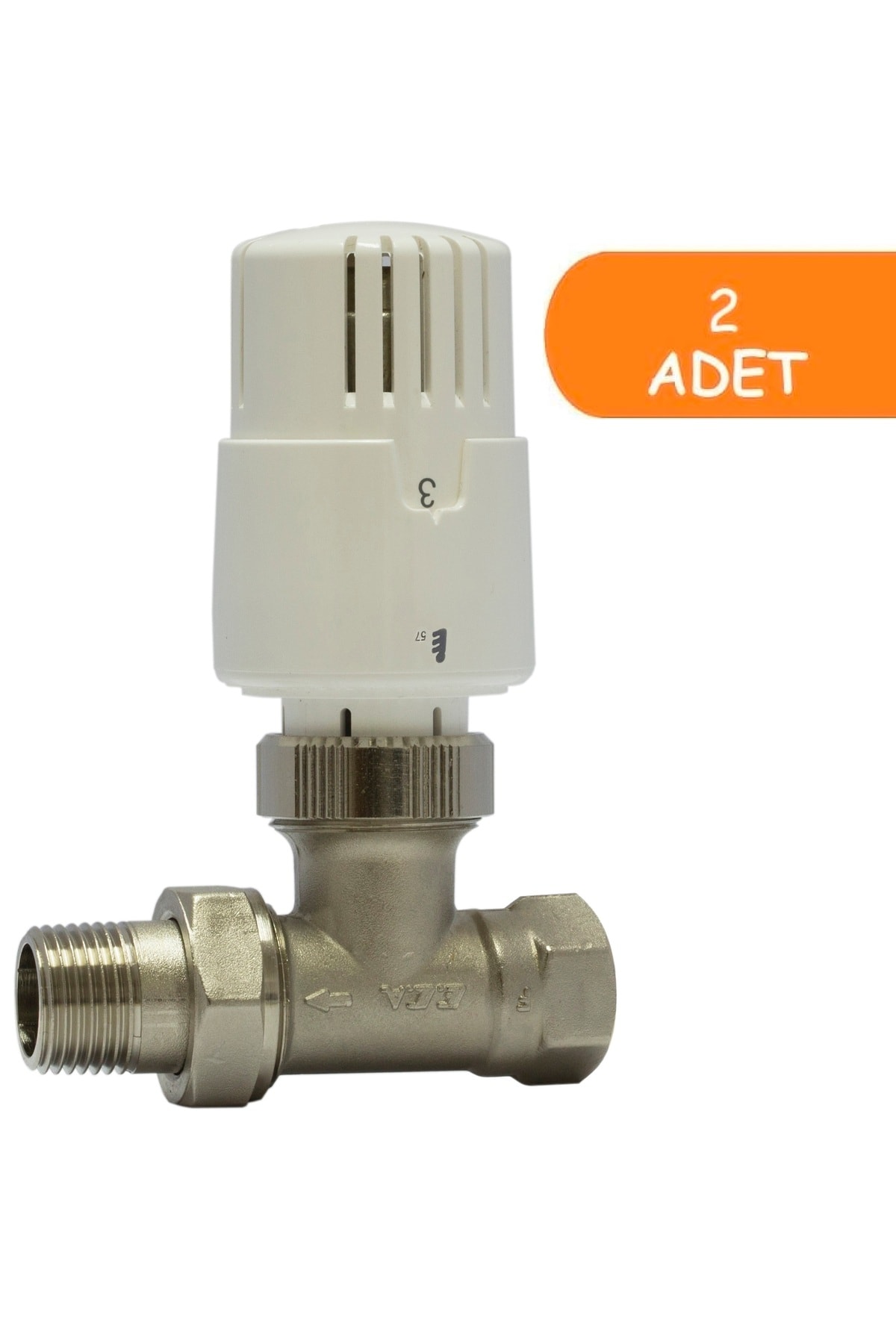 2 Adet ECA TRV4 Termostatik Düz Radyatör Valfi Petek Vanası 602120756