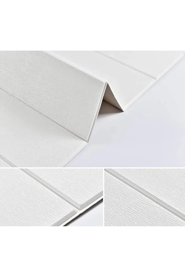 Kendinden Yapışkanlı Tek Parça Lambiri Model 70x500cm Salon Koridor Sünger Duvar Kağıdı Paneli NW43