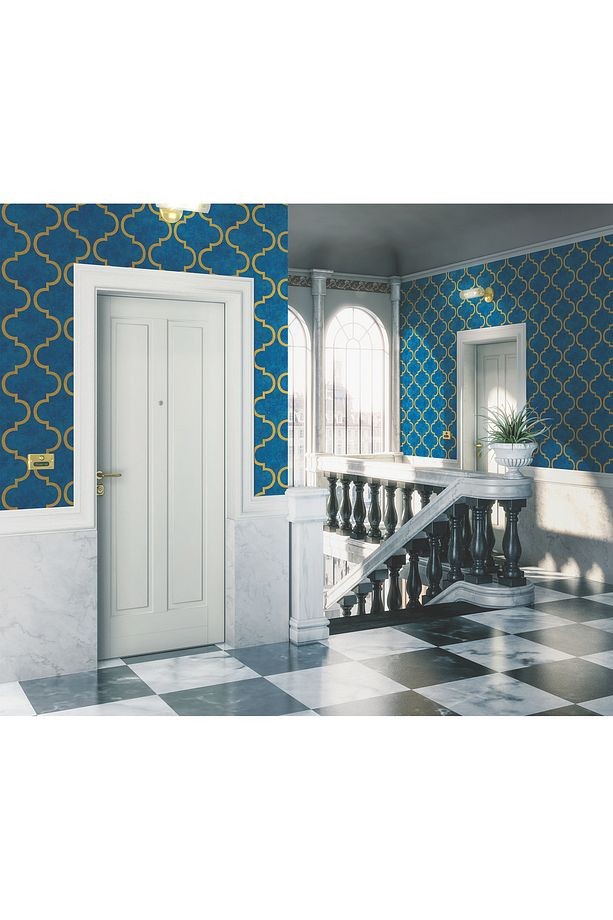 Indigo 4703-6 Geometrik Desenli Non Woven Duvar Kağıdı