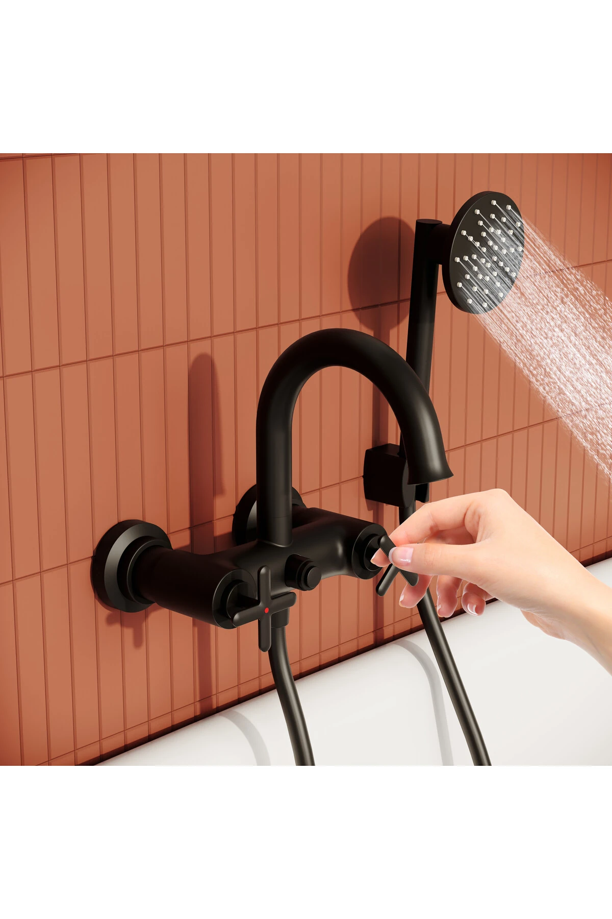 Origin Classic A4289336 Banyo Bataryası, Mat Siyah