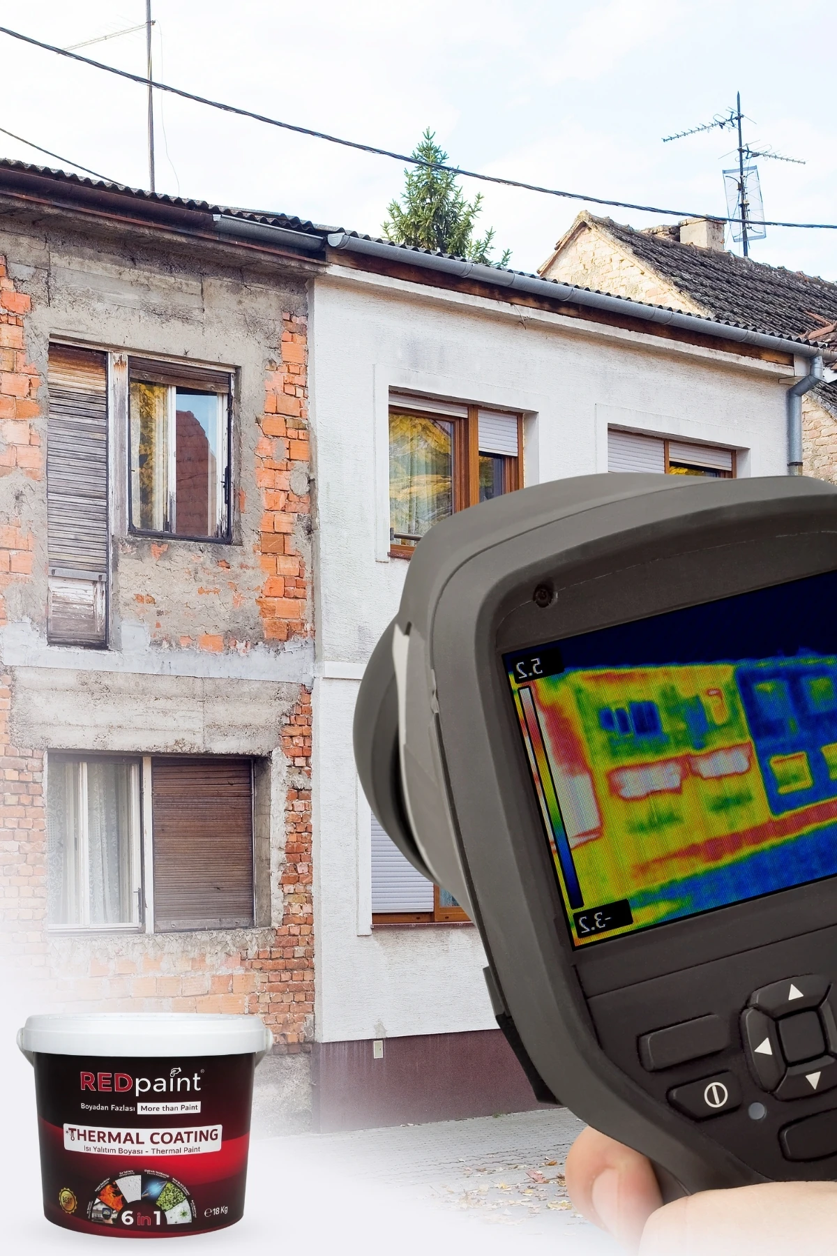 Thermal Coating (THERMAL PAİNT–ISI YALITIM BOYASI) Iç, Dış Cephe Ve Çatı Isı Yalıtım Boyası 18kg