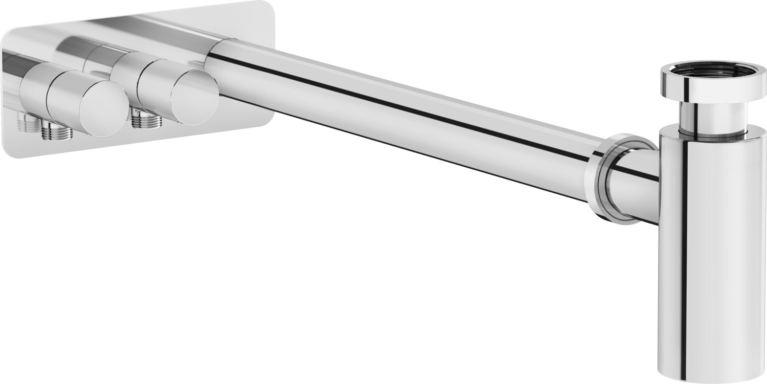 Origin A45156 Lavabo Sifon Seti, Asimetrik, Rozetli, Krom