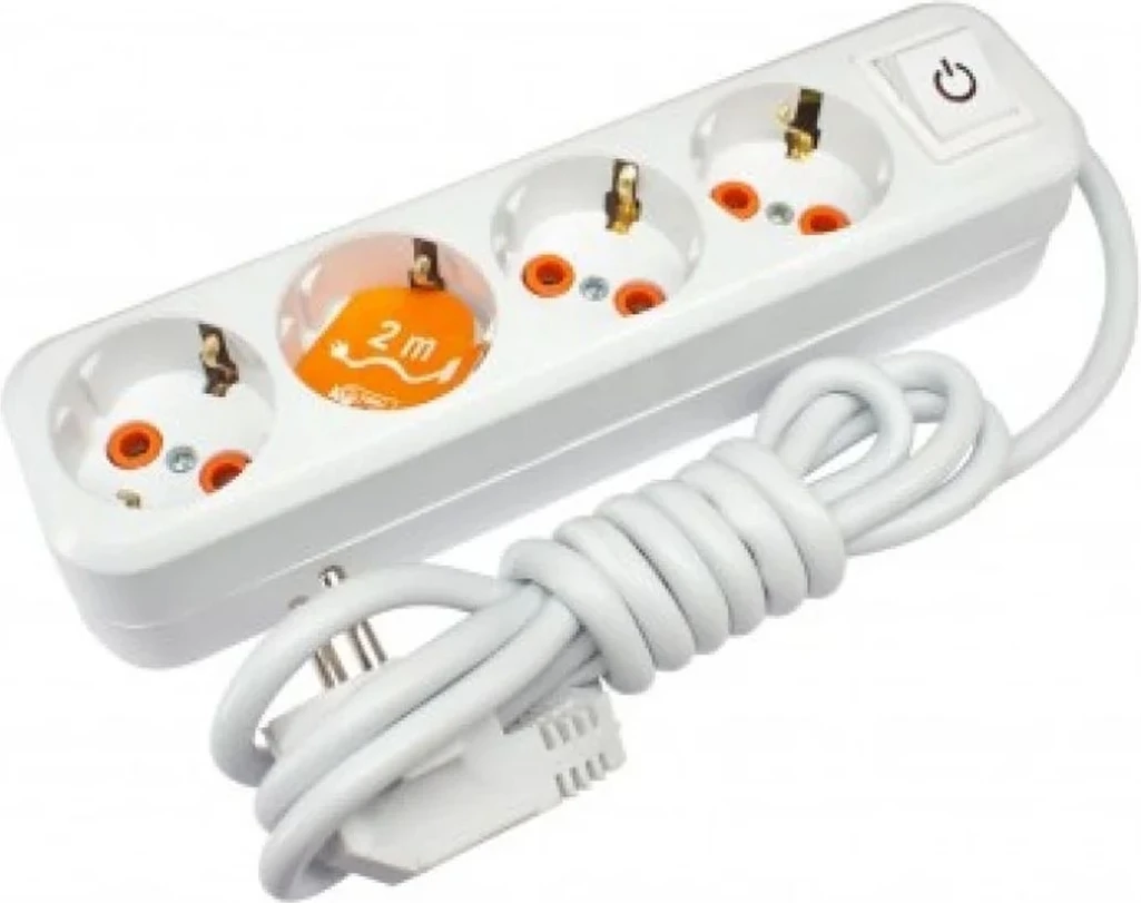 Asel 4'lü 2 Metre Anahtarlı Priz