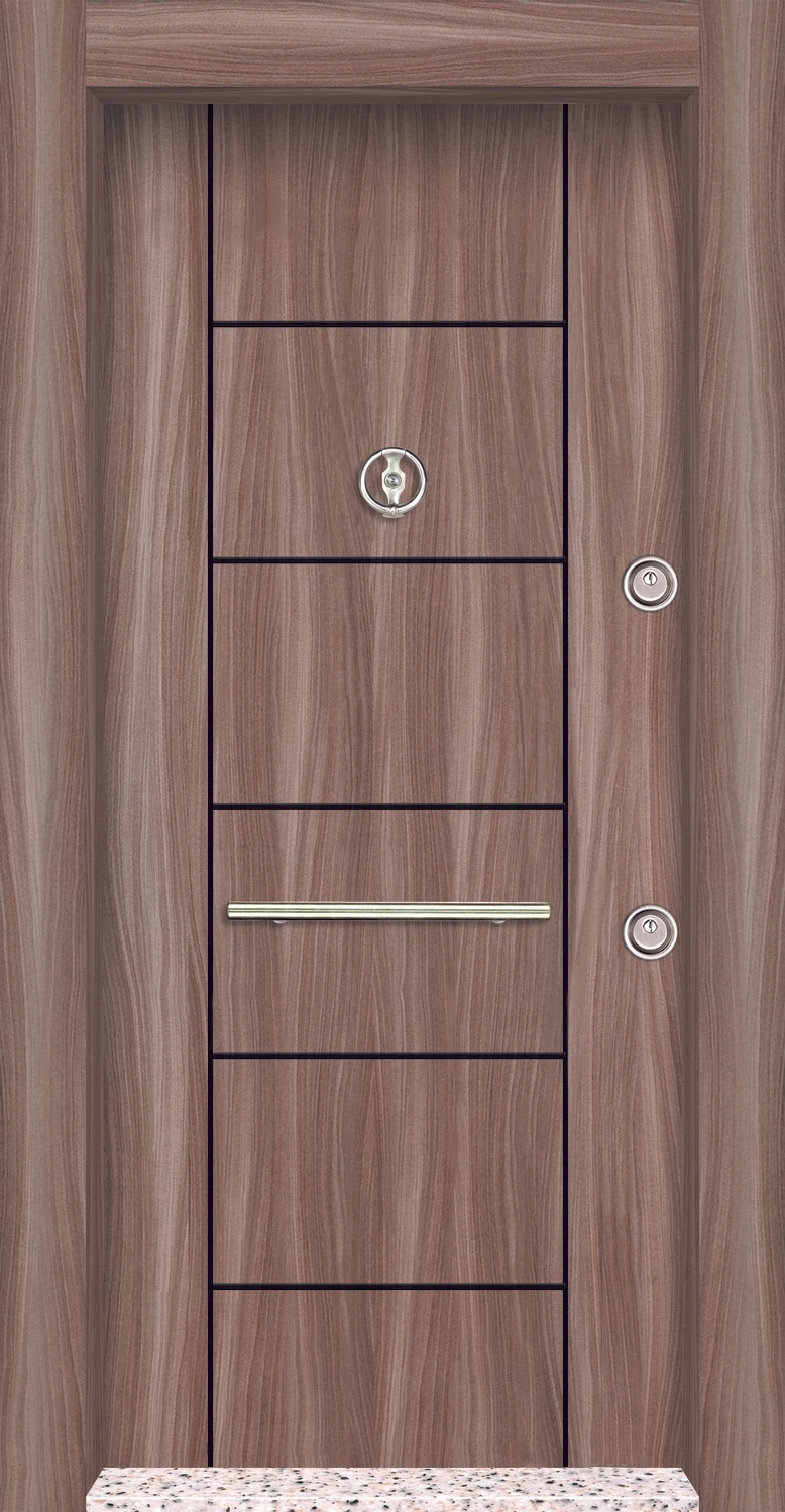 MN-1827 Classic Laminoks Sütlü Kahve Çelik Kapı