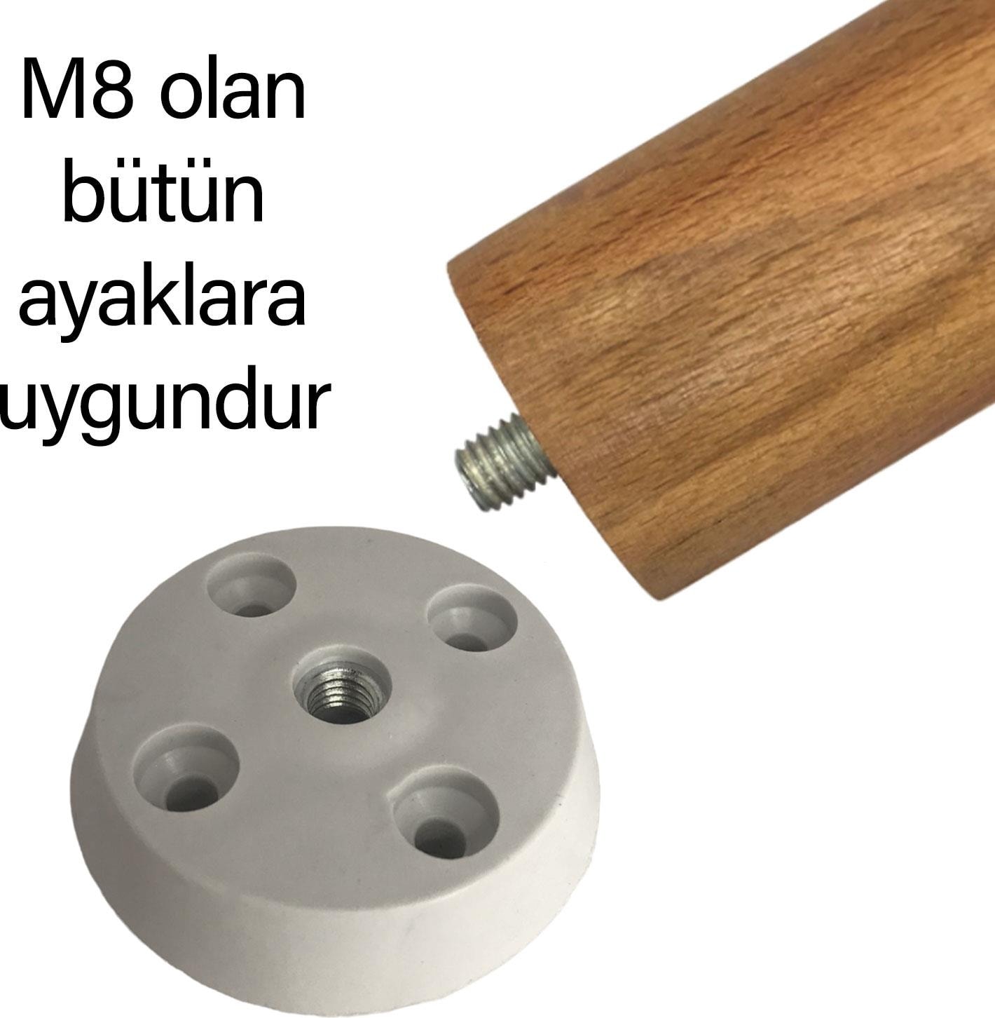 4 Adet Düz Ayak Tabanı Beyaz Mobilya Masa Sehpa Ayağı Bağlantı Aparatı Plastik