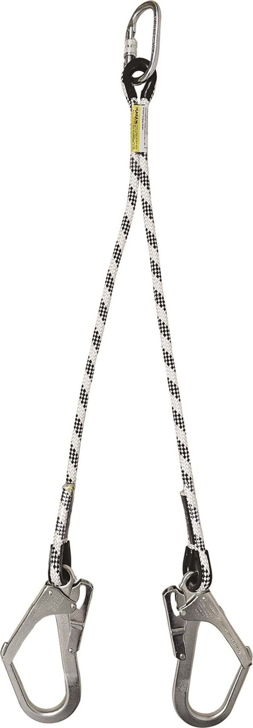 Ki 231 Çift Kol Lanyard Statik Halatlı Karabinalı Büyük Kancalı