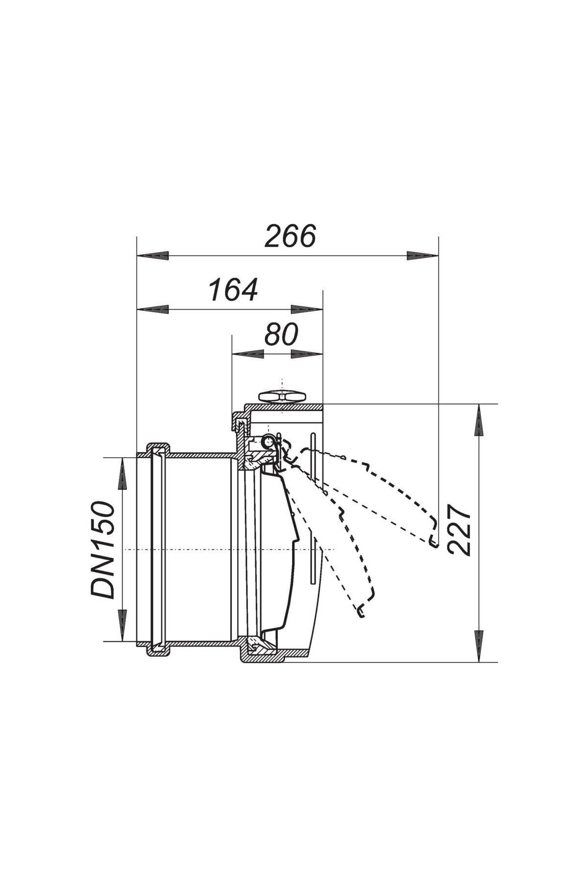 Dn200'lük Atık Pis Su Rögar Klapesi Lağım Kanalizasyondan Binaya Fare Koku Haşere Geçişini Önleyici
