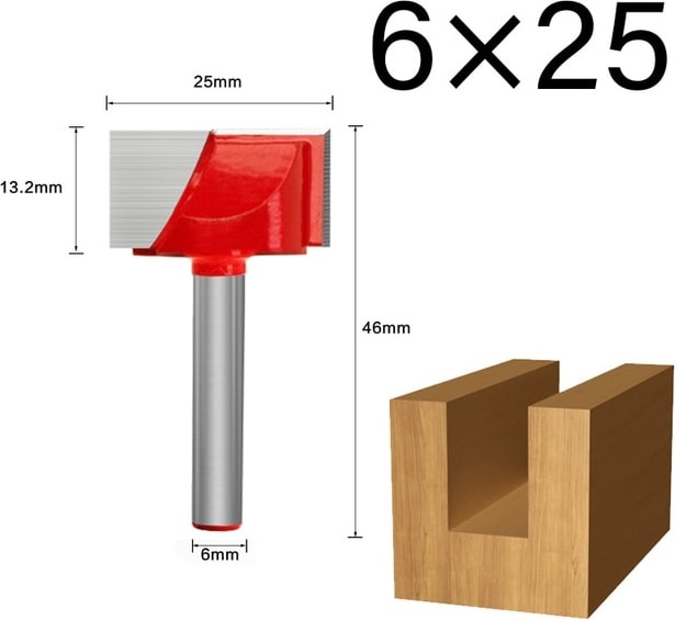 6X25MM 6mm Shank Yüzey Planya Alt Temizleme Ahşap Freze Cnc Kesici Gravür Bıçağı Yönlendirici Bit Ağaç Işleme Aleti 10-32MM (Yurt Dışından)