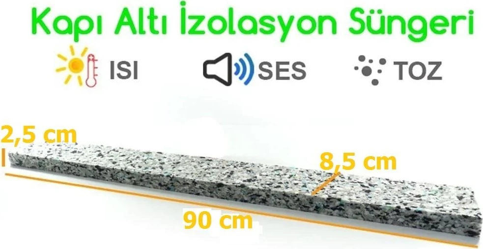 2 Adet Yapışkanlı Kapı Altı Isı Yalıtım Süngeri Eşik Süngeri