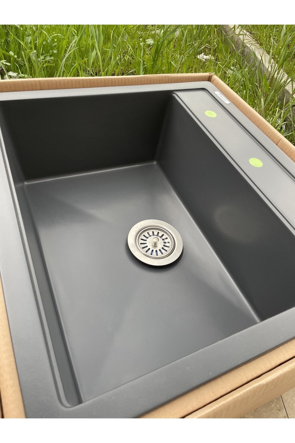 Granit Evye Antrasit Tek Gözlü Mutfak Evyesi 50x55 Cm