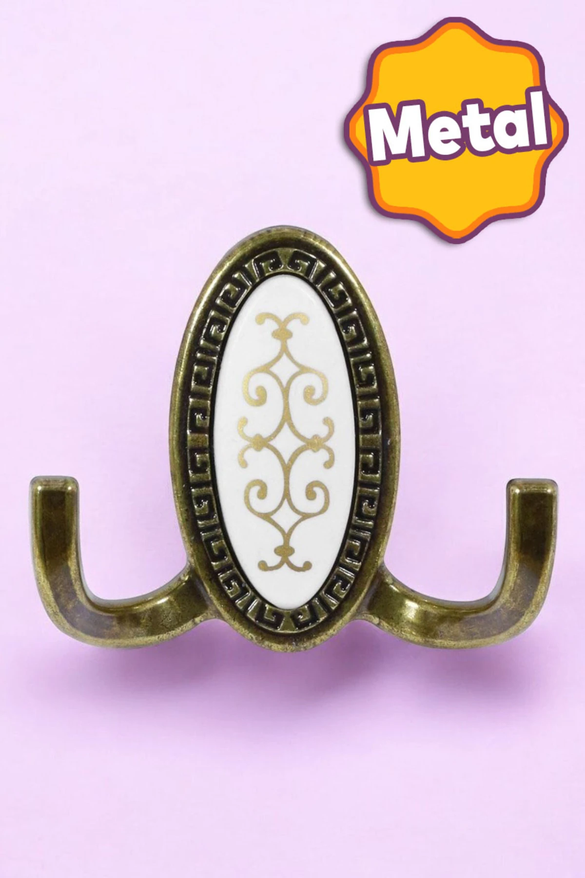 Seçil Vestiyer Metal Antik Sarı Duvar Portmanto Mobilya Dolap Elbise Askısı Askılığı Askılık