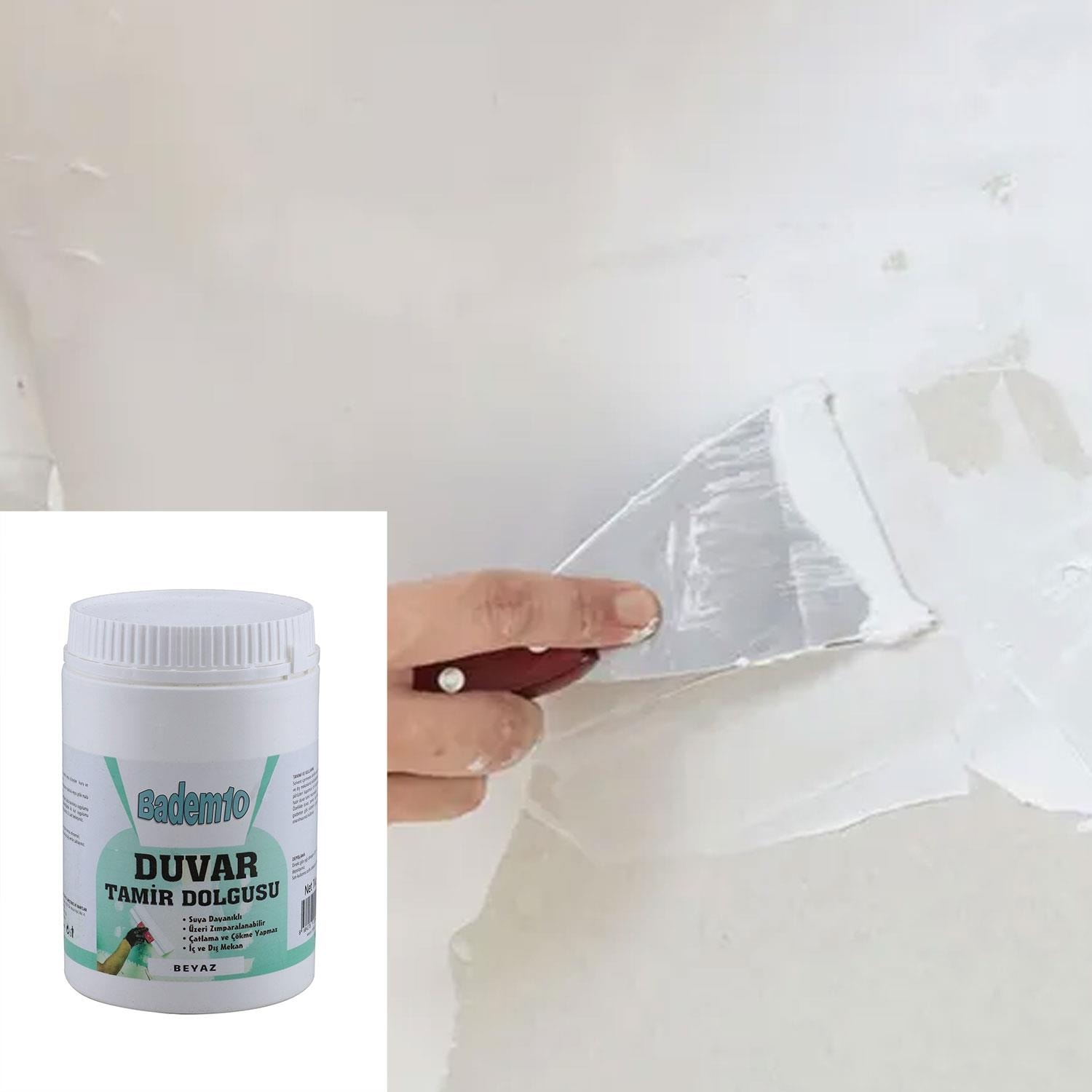1 kg Duvar Tamir Dolgu Macunu Zemin Alçı Sıva Derin Boşluk Doldurucu Onarıcı Giderici 1000 gr