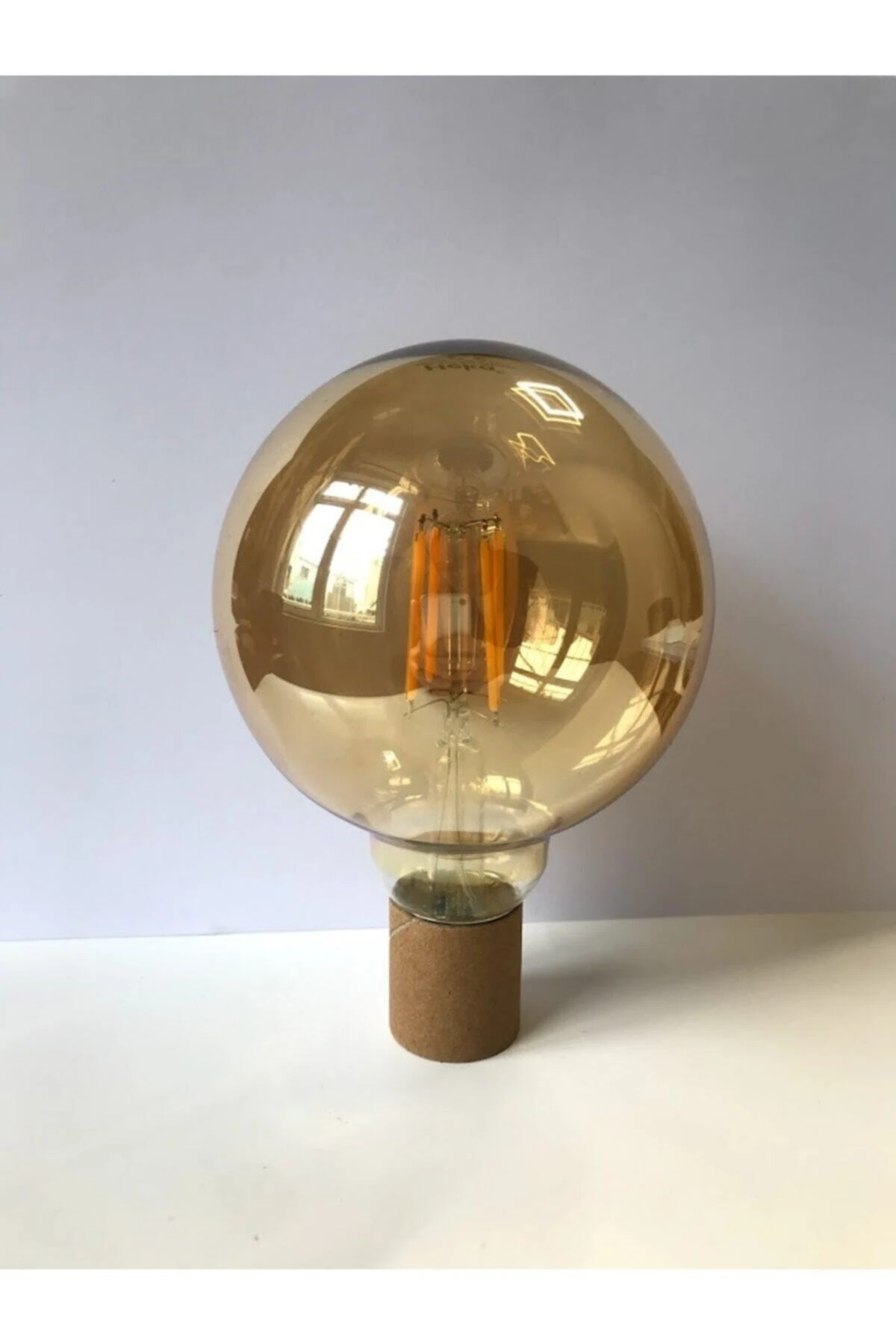 Dekoratif Yuvarlak G95 Globe Model 6w Rustik Led Ampul E27 Normal Duylu Amber Rengi