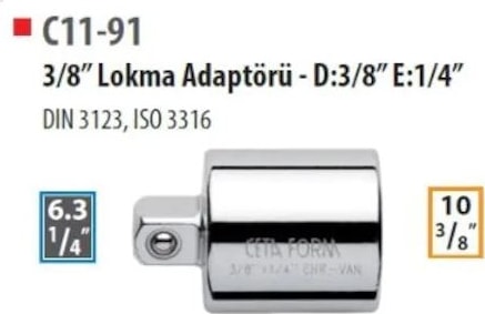 Lokma Adaptörü 3/8''fx1/4'' C11-91