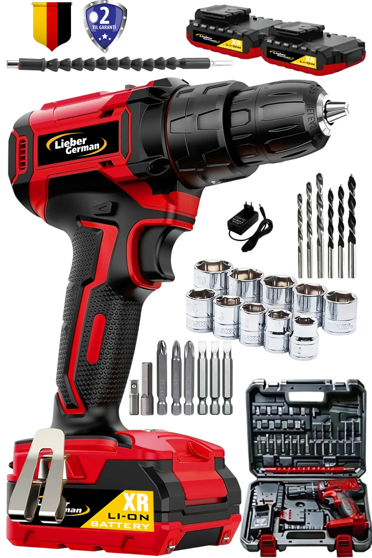 Teknoloji V-TEC 1200 Darbeli Li-On 2 Akülü Setli Sarjlı Vidalama Matkap