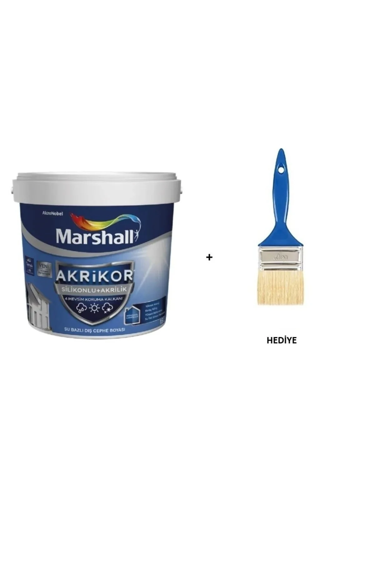 Akrikor Silikonlu+Akrilik 2,5 kg +Fırça Hediyeli