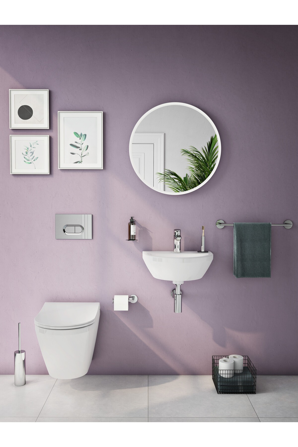 Root Round A42705 Lavabo Bataryası, Krom