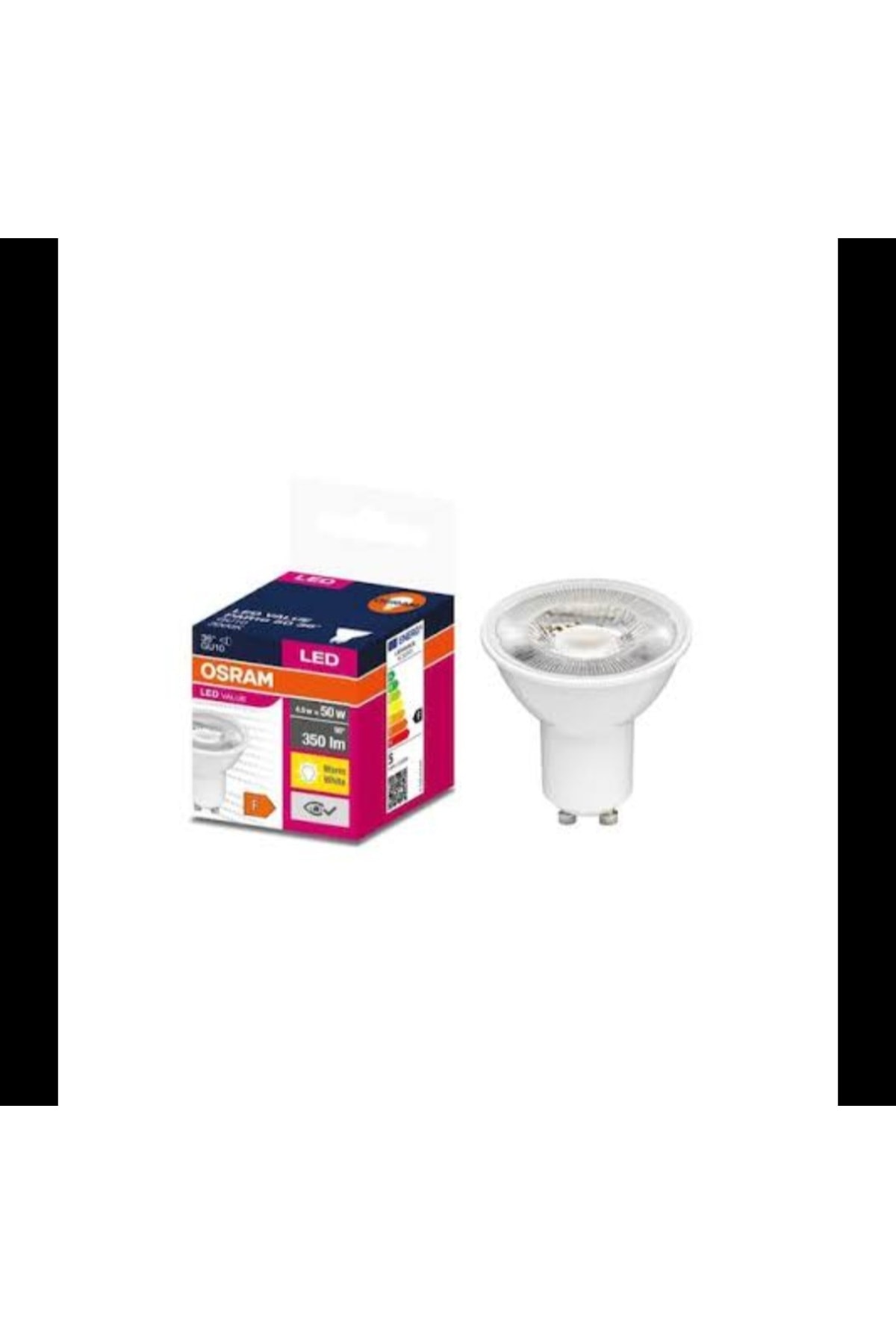 4.5w=50w Gu10 Duylu 2700Kelvin Sarı Işık 350Lümen F Enerji Led Spot Ampul