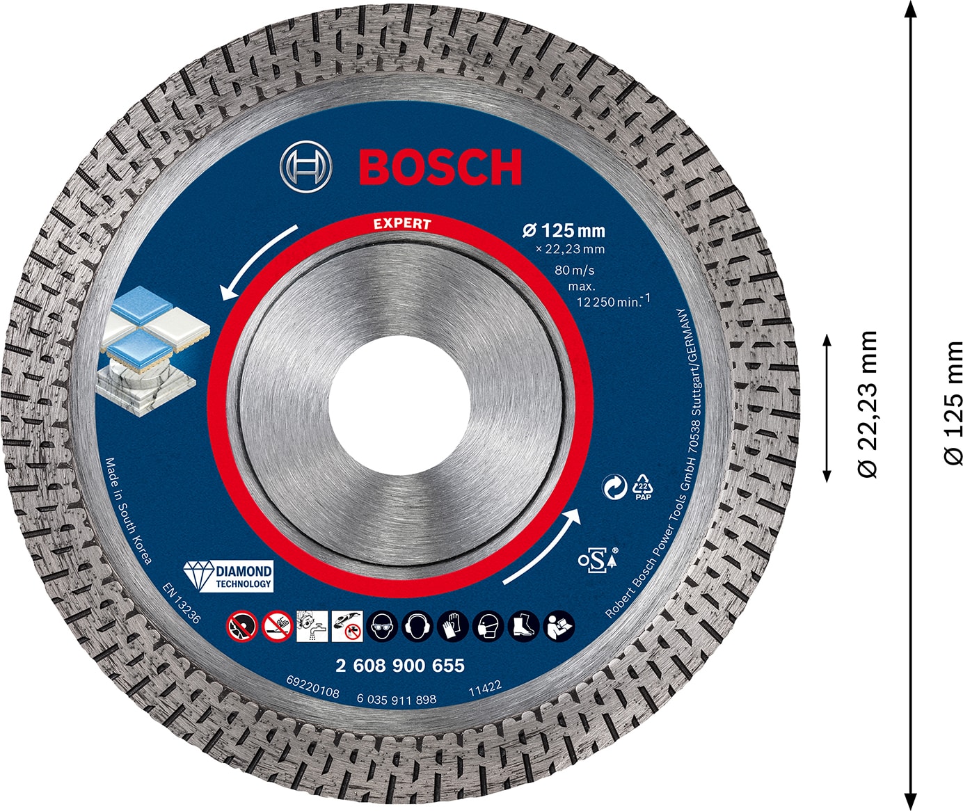 BOSCH Expert Hardceramic Elmas Kesme Diski 125 x 22,23 x 1,4 x 10 mm