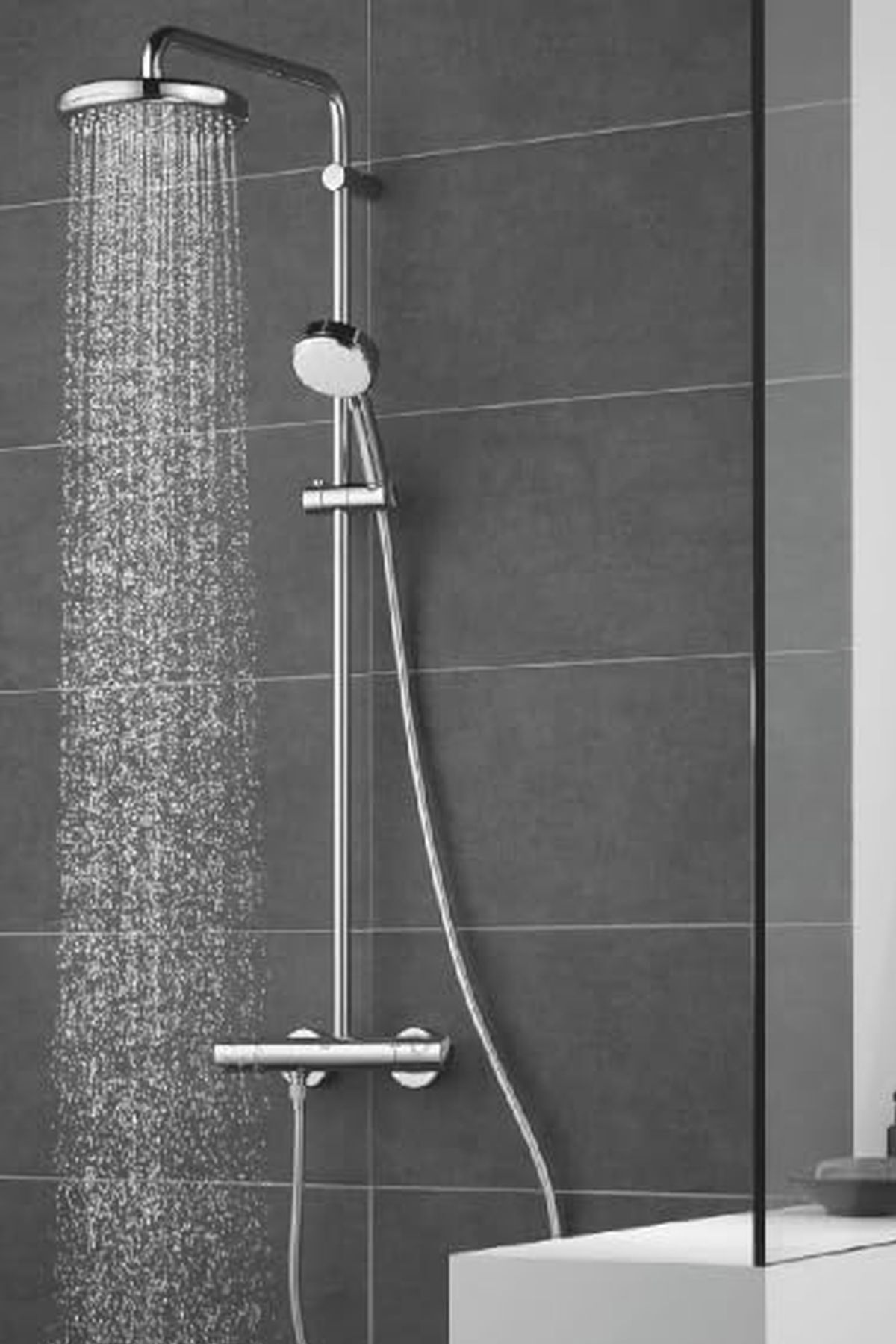 Tempesta System 250 Duvara Monte Duş Sistemi, Yön Değiştiricili, Krom-Beyaz - 26675000