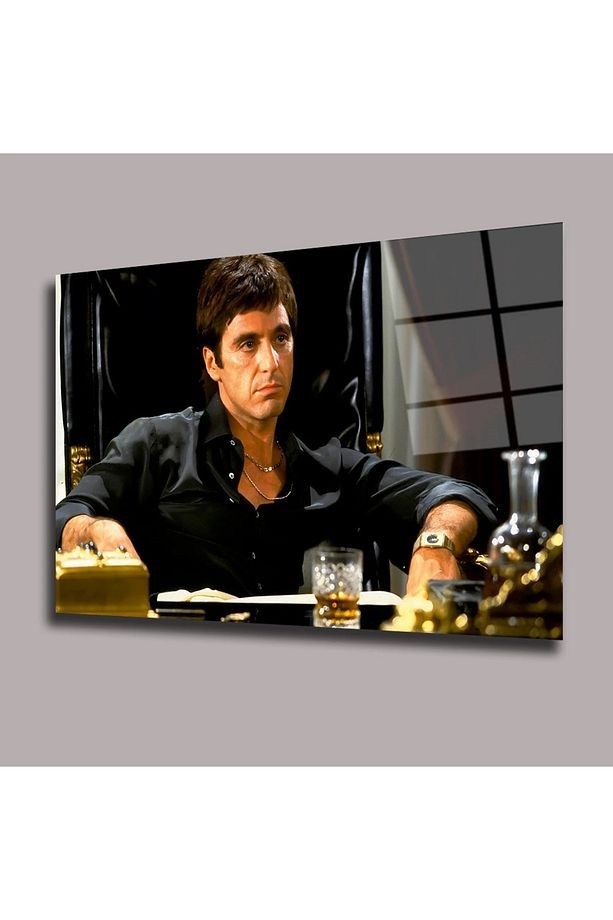 Tony Montana Scarface Sinema Ve Ünlüler Cam Tablo #PCT0925