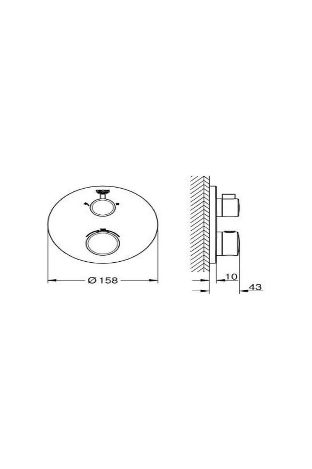 Grohtherm Termostatik Banyo/Duş Bataryası 2 Çıkışlı Divertörlü - 1022082430 Siyah