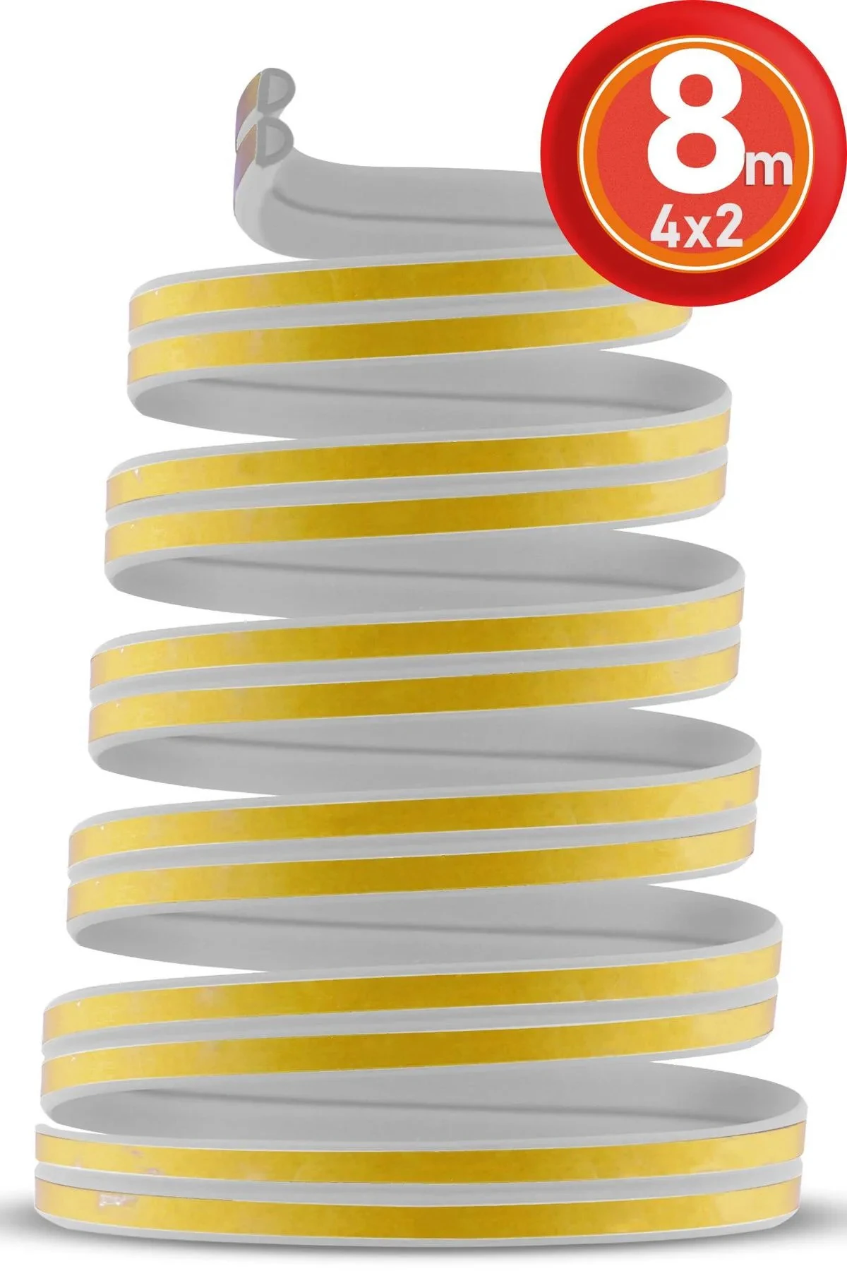 Kapı Pencere Bandı 4x2=8 Mt Su Geçirmez İzolasyon Fitili Ses Soğuk Isı Yalıtım Bandı (BEYAZ)