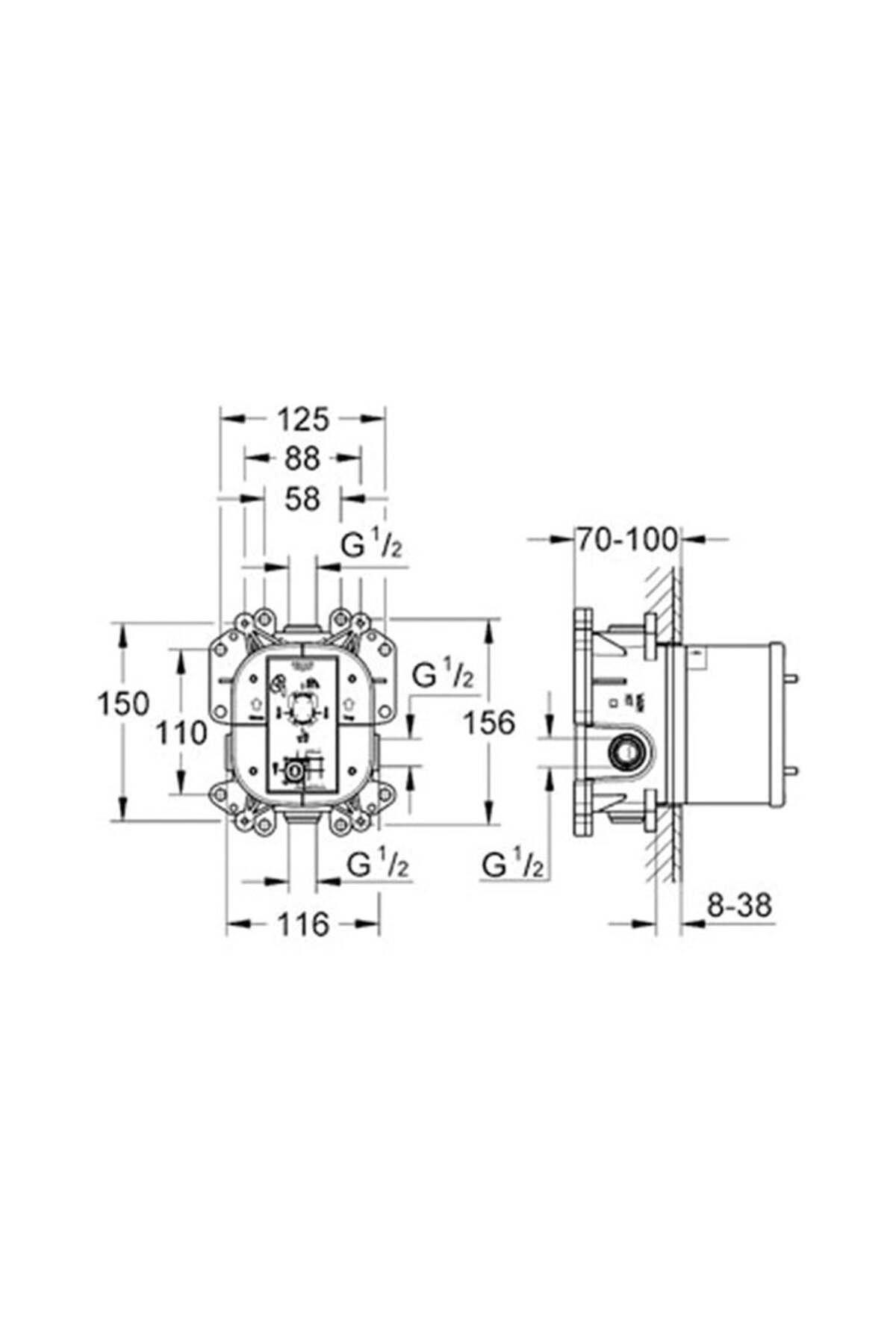 Rapido T Ankastre Termostatik İç Gövde - 35500000
