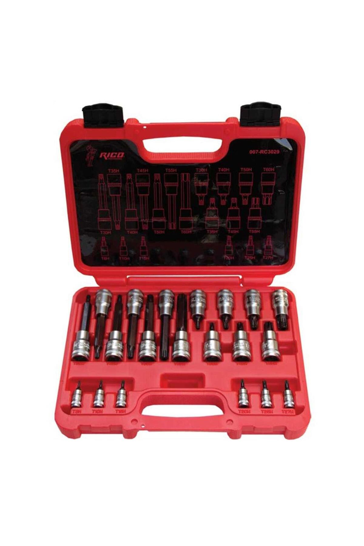 RİCO 007-RC3029 20 Parça 1/4-1/2 Delikli Torx Lokma Seti