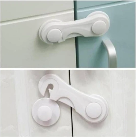 Bebek Çocuk Güvenliği Çekmece ve Dolap Için Kendiliğinde Yapışkanlı Vidasız Kapak Kilidi (5263)